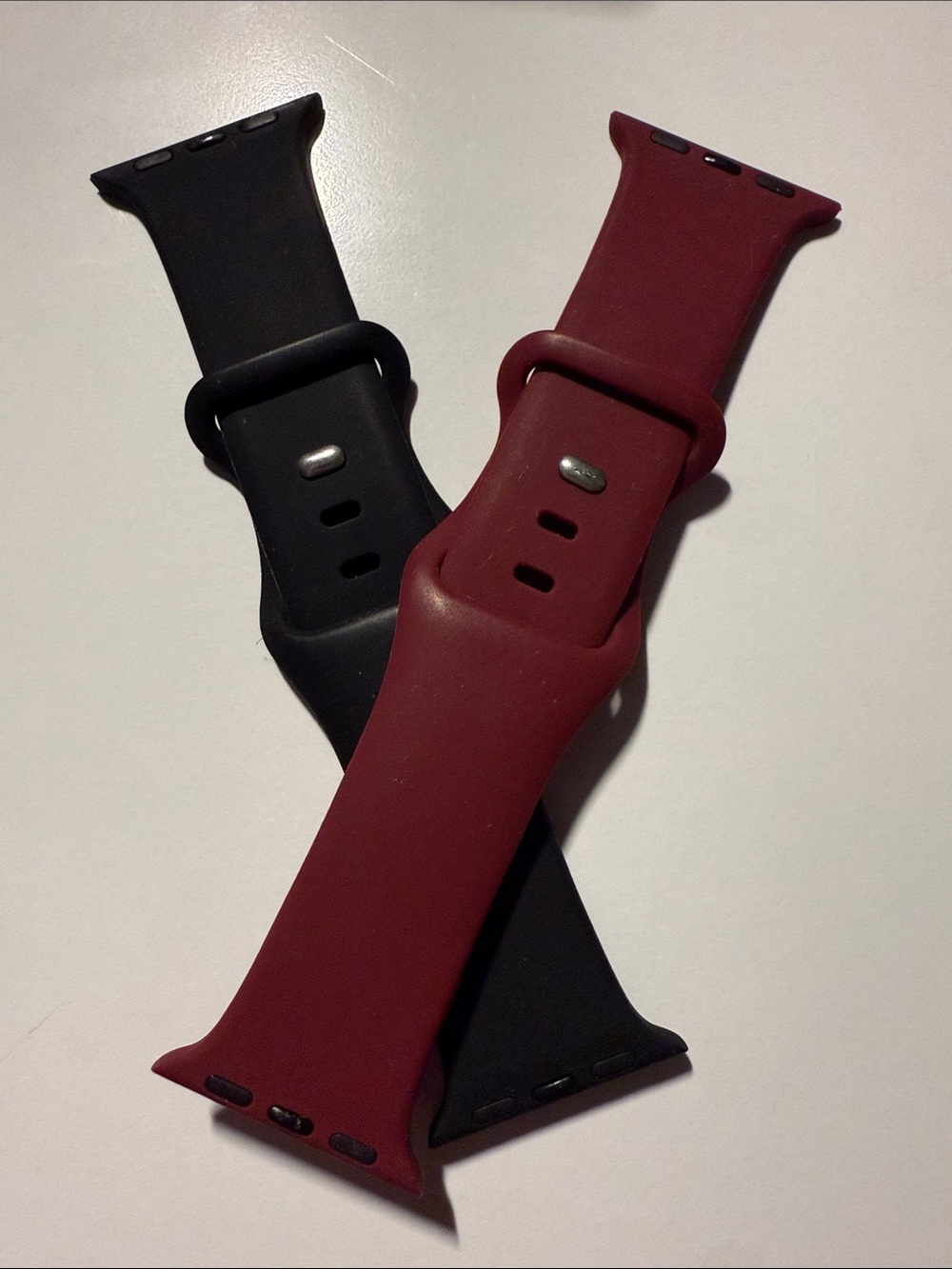 Silicone Replacement Watch Bands - Black & Burgundy